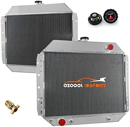 OzCoolingParts 66-79 Ford F-Series Radiator, 3 Row Core Full DPI433 CU433 RAD433 Aluminum Radiator for 1966-1979 Ford F100 F150 F250 F350 Bronco Truck Pickup V8 Engine (3 Row Core Radiator)