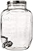 1 Gallon Glass Beverage Dispenser with Ice and Fruit Infusers, Stainless Steel Spigot and Metal Lid, Wide Mouth Mason Jar Drink Dispenser, for Iced Tea, Kombucha Fermenting and more
