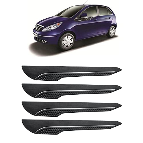 Image of AOSIS-Car Bumper Protector /Bumper Guard for Tata Vista Tech with Single Chrome Stripe (4-Pcs)