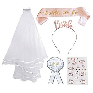 LINSOCLE Velo Novia, Despedida de Soltera, Bride to beTatuajes Hen Accesorios para Despedida Soltera, Hen Decoración del Partido Decoracion de Boda Fiesta de Noche