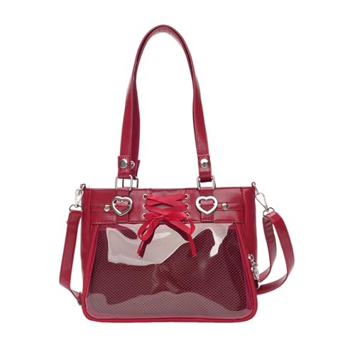 Versatile Large Capacity Women's Shoulder Bag Anime Silk Ribbon Pin Display Bag