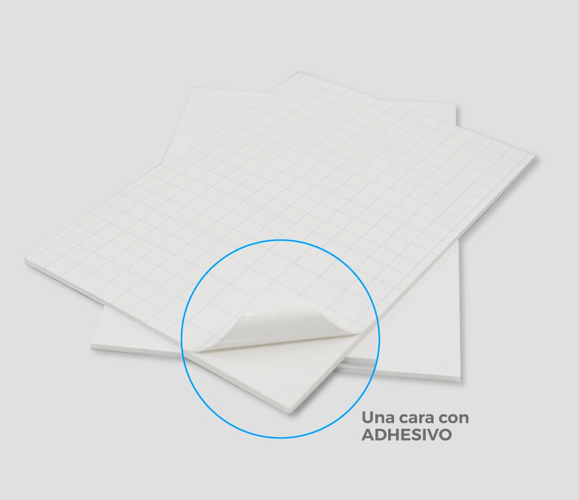 CHELY INTERMARKET Cartón Pluma A4 Adhesivo 5 MM Blanco Pack 10 Unidades Autoadhesivo Para Maquetas Manualidades Rotulación Diseño Escolar Proyectos Cartelería Presentaciones Decorativas Fácil