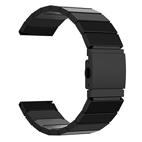 JETech Fitbit Blaze Band, Stainless Steel Bracelet Band Strap for Fitbit Blaze Fitness Watch - for Both Large and Small Size (Black)