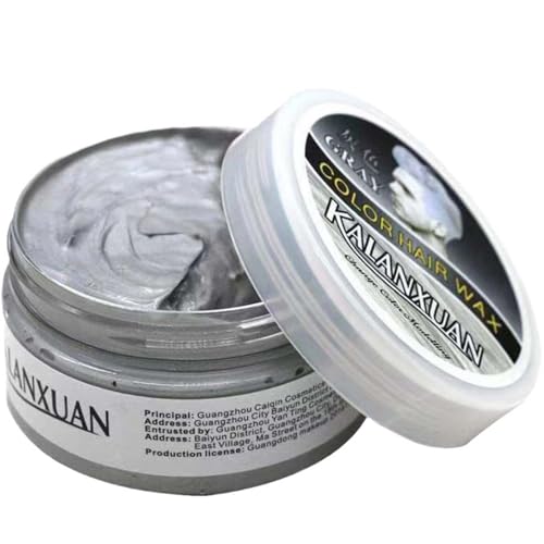 Grey Hair Color Wax - Semi-Permanent Dye Spray for Men & Women - Mud-like Texture for Easy Styling - Wash 100g