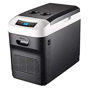 Koelkast, vrieskast, mini-koelkast, 12 V-24 V/220 V-240 V, voor auto, koelbox, dubbel gebruik warm / koud, draagbaar, ijsbox, kleine vriezer, camping, zwart, 28 l