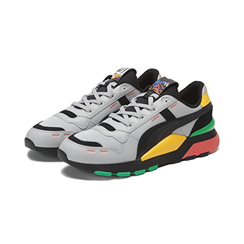 Image of Puma Men's RS 2.0 Sneaker, Block Party Cool Light Gray Black-Yellow Sizzle, 10