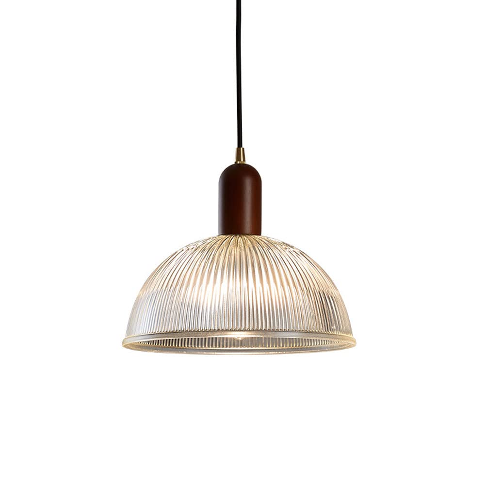 Suspension LED E27 en verre pour sublimer un îlot de cuisine sombre grâce au laiton de 25cm