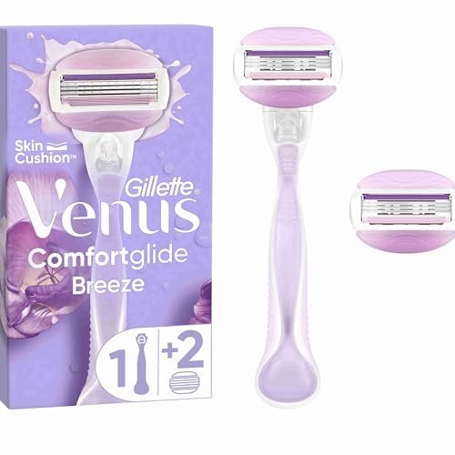 Mujer | Gillette Venus Comfortglide Breeze Máquinilla De Depilación Para Mujer 2 Cuchillas De Recambio, 3 Venus Recambios Para Una Depilación Suave, Apurada Y Duradera El Embalaje Puede Variar