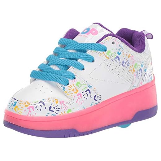 Heelys Girl's Push Lighted (Little Kid/Big Kid) White/Hot Pink 6 Big Kid