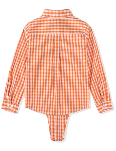 Image of Noomelfish Girls Long Sleeve Button Down Shirt Tie Front Western Tops Cowgirl Outfit (5-14 Years)