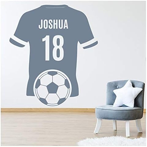 azutura Personalised Name & Number Football Shirt Wall Sticker available in 5 Sizes and 25 Colours Strawberry Red Cover