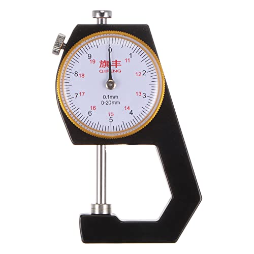 Jauge d'épaisseur 0-20 mm mécanique noire pour mesurer le cuir et le papier