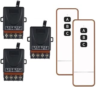 AC220V RF Wireless Remote Control Lighting Switch 1 CH 30 A Relay Receiver Transmitter 315/433 MHZ Water Pump/Motor - (Color: with 2 Remote, Size: 315mhz)