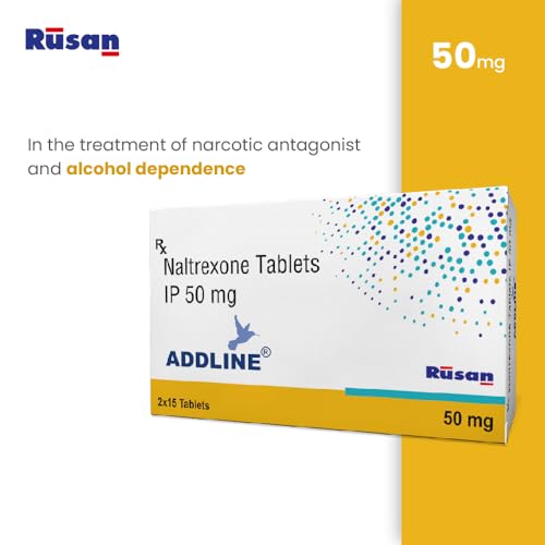 Image of Rusan Addline Naltrexone HCl 50mg | 15 Tablets | Alcohol & Opioid Dependence Treatment | Blocks Receptors
