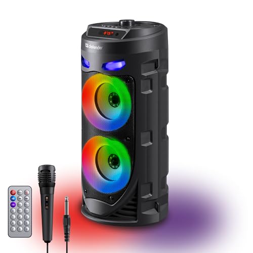 Defender Crashboom Bluetooth Lautsprecher - Musikbox Bluetooth, Boombox, BT Speaker mit MP3-Player & FM-Tuner, Unterstützung von USB-Speichern und MicroSD-Karten, True Wireless Stereo Soundbox Speaker