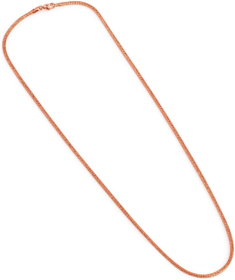 Pure Copper Wellness Chain Necklace for Men & Women | Rose Gold Finish | Non-Tarnish Flat Herringbone Style | Lightweight Daily Wear | Hypoallergenic Copper Jewelry Gift