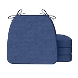 AAAAAcessories D-Shaped Chair Cushions for Dining Chairs with Ties and Removable Cover, 2" Thick Din