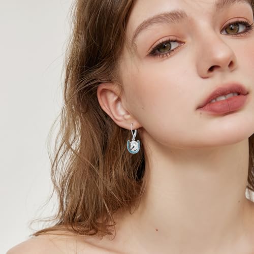 Horseshoe Earrings 925 Sterling Silver Turquoise Country Dangle Earrings Western Jewelry Birthday Gifts for Women Girlfriend Mom2