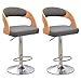 Krzesła barowe zestaw 2 szt., regulowane wysokie stołki barowe kuchnia wyspa blat stołek barowy ze stalowym podnóżkiem szary-B