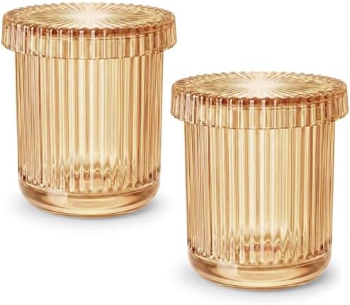 Bathroom Organizers and Storage,2 Pack Glass Qtip Holder Dispense...