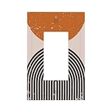 Decorative Boho Sun Art 1 Gang Decorator Light Switch Cover Single GFCI/Rocker Wall Plate Red/Orange Mid Century 70s Hippie Abstract Aesthetic Electrical Outlet Faceplate Cover for Dimmer, USB