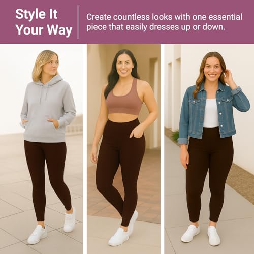 Image of SATINA High Waisted Leggings for Women - Comfortable and Stretchy in Versatile Sizes and Colors
