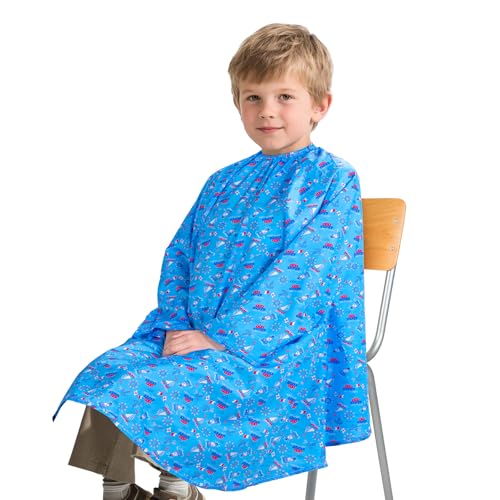 Hair Cutting Cape, Kids Barber Cape with Adjustable Size, Reusable Waterproof Hairdressing Salon Cape
