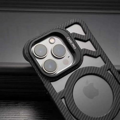Coque magnétique pour iPhone 15 Pro texture bleu sans cadre avec support objectif