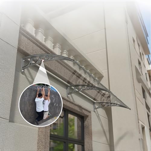 Auvent de porte en polycarbonate transparent pour une protection extérieure optimale