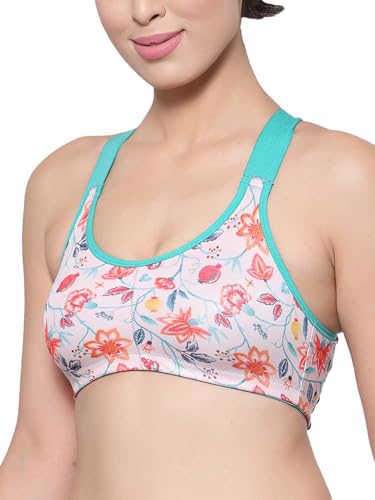 Image of Inner Sense Sports Bra for Women Made with Organic Cotton and Bamboo I Adjustable Padded Bra for Women with Cross Back Strap I Wire Free Medium Impact Innerwear
