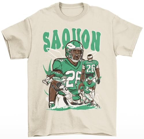 Saquon Barkley Cartoon Style Football T-Shirt