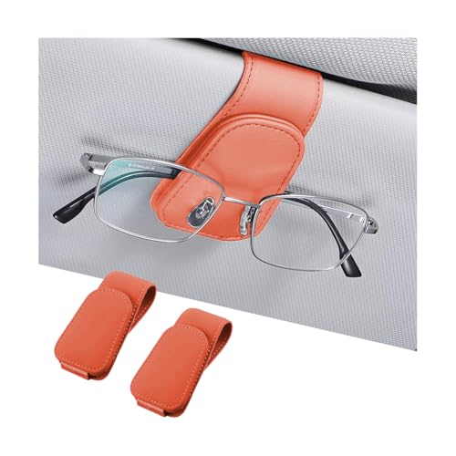 Image of AICEL Sunglasses Holders for Car Sun Visor, Leather Eyeglasses Hanger Mounter, Magnetic Glasses Holder and Ticket Card Clip, Auto Interior Accessories Universal for SUV Pickup Truck