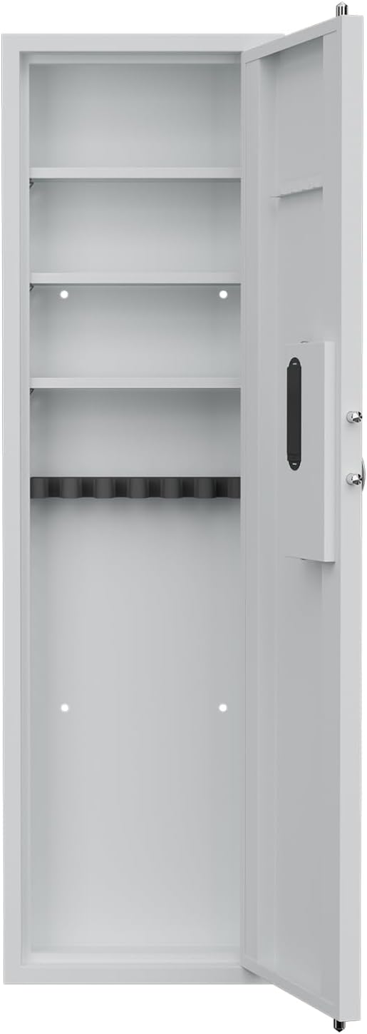 Geelife 53" in-Wall Touch Panel Safe with Retractable Handle and Adjustable Shelves (White)