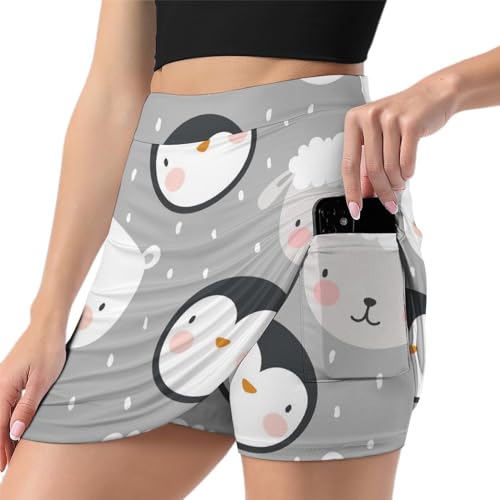 Jupe short de golf femme avec poche pratique mini jupe de course athlétique respirante