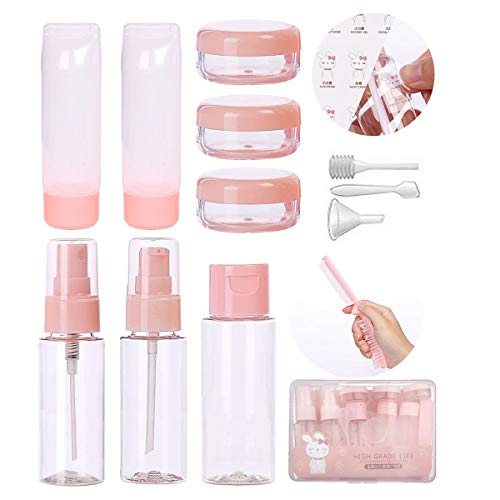 Veriya Air Lot de 13 flacons de Voyage Transparents de Taille Voyage pour Produits cosmétiques avec boîte de Rangement Transparente