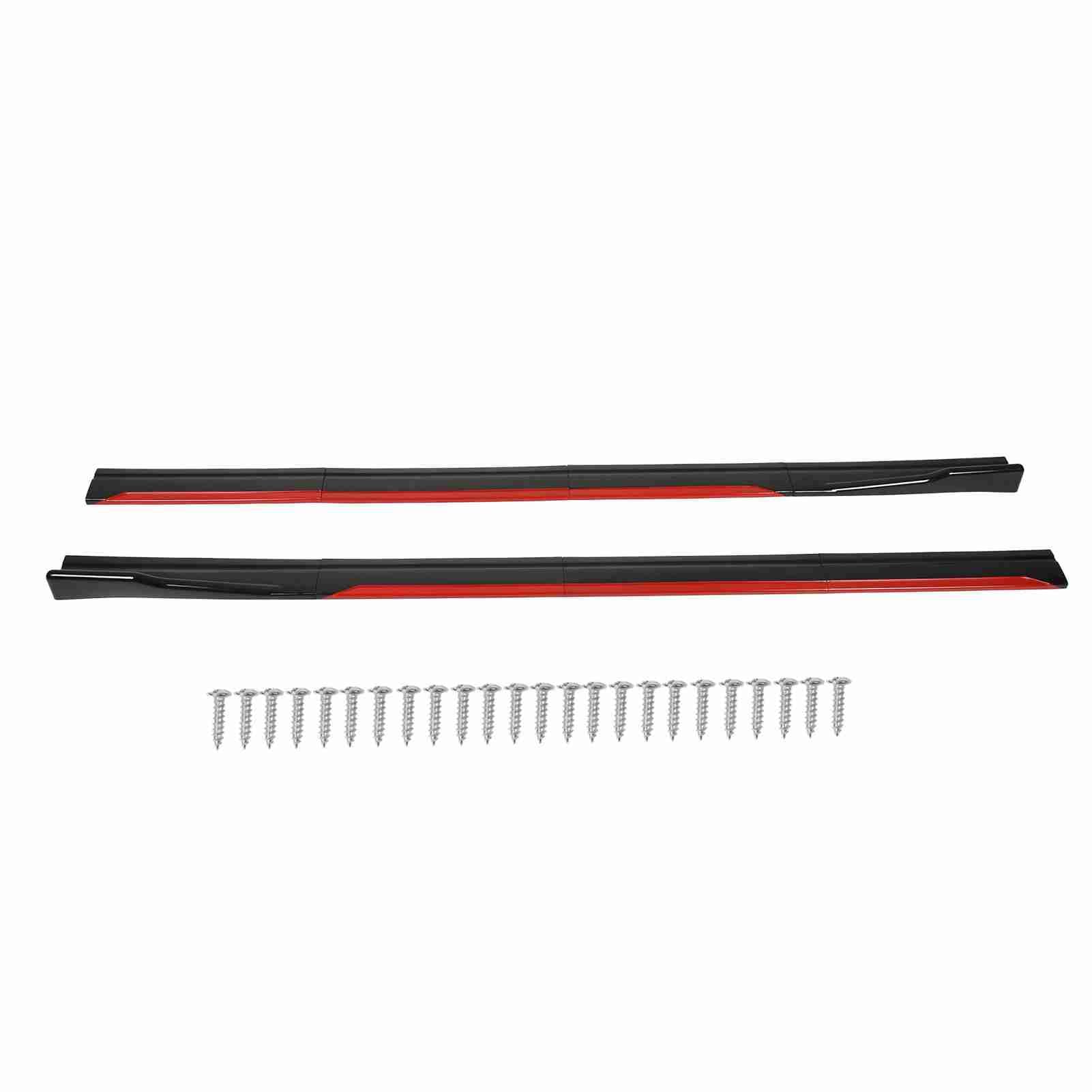 Dioche Corps de Séparateurs de Lèvre 8 Pièces Jupe Latérale de Voiture Rouge Séparateurs de Lèvre Latéraux Brillants Extension Kit de Carrosserie de Panneau d'aile de Remplacement pour,
