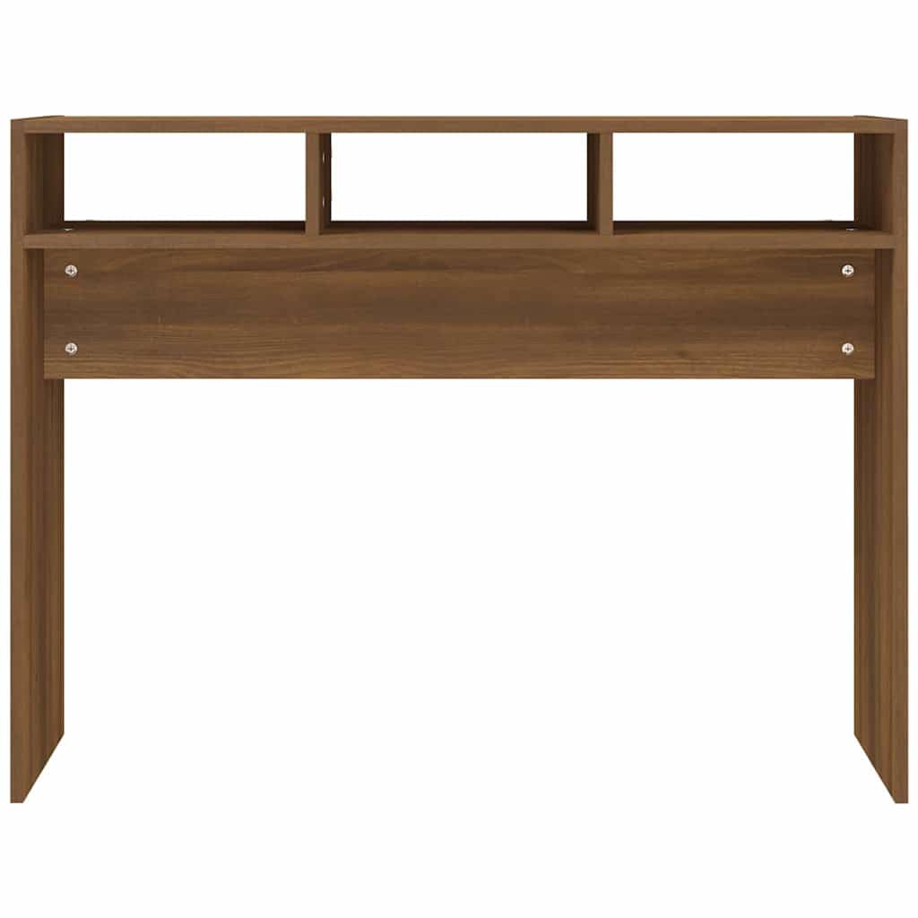 Tavolo consolle marrone effetto rovere, 105 x 30 x 80 cm, in legno