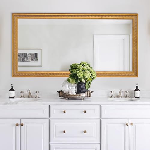 Chende Large Gold Mirrors for Wall, 48''x24'' Vintage Decorative Mirror with Gold Frame, Elegant Baroque Mirror for Dining Room, Fireplace, Living Room, Entryway