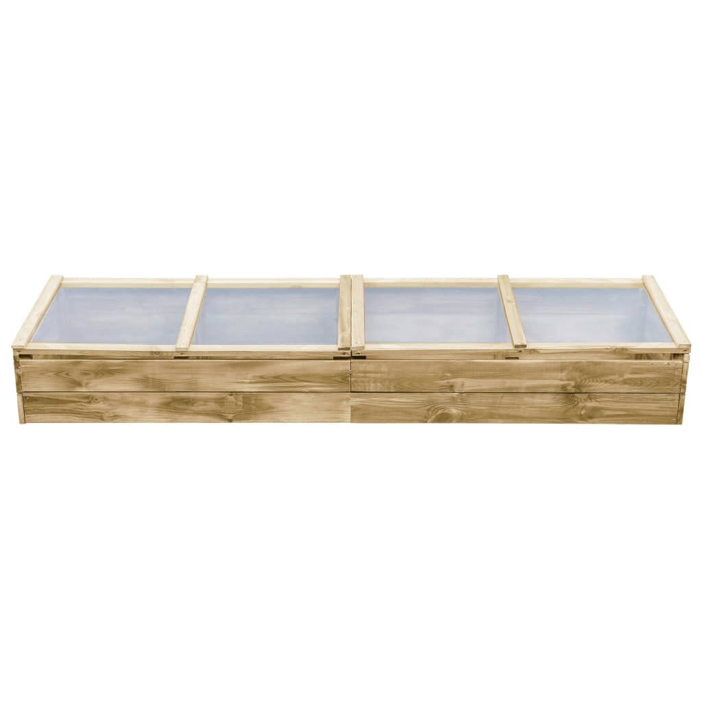 vidaXL Pin Imprégné Serre Froide Jardin Toit Patio Bac à Fleurs Jardinière