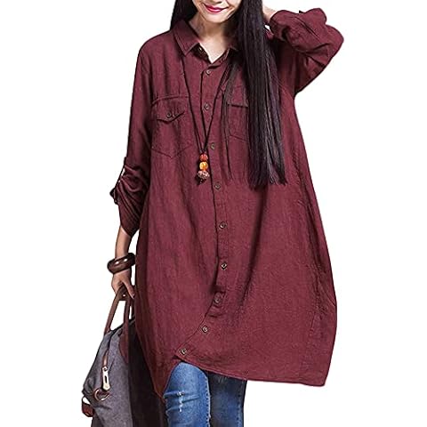 Versear Vestido Camisero con Solapa y Botones para Mujer Cover