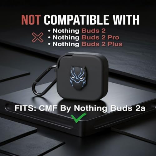 Image of Kapture Soft Silicone Case Compatible with Nothing Buds 2a, Cover with Hook, Nothing Buds 2a Case with Silicone 360 Protection, Dust-Proof, Shockproof