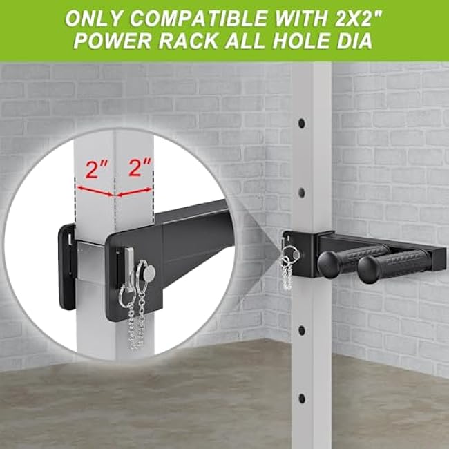 Dip Bar Attachment for Power Rack, Non-Slip Wide & Narrow Grip Handles, 500 lbs Capacity, Squat Rack Attachment for Dips, Inverted Rows, Push-Ups