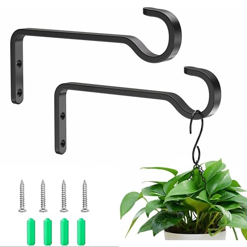 2-Pcs Iron Plant Hooks - Metal Ceiling Hangers for Indoor and Outdoor Use, Ideal for Hanging Plants, Lanterns, Bird Feeders, and Flower Baskets - Stylish Home Decor Solution