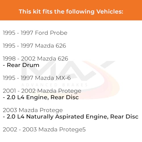 Image of Max Advanced Brakes Front Brake Kit Compatible With 2001-2003 Mazda Protege Protege5 MX-6 Compatible With Ford Probe Replacement Premium OE Disc Brake Rotors and Ceramic Brake Pads