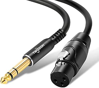 Twozoh XLR Male to 1/4 Inch Jack TRS Cable, balanced 6.35mm Plug to 3 pin XLR Male, Quarter inch to XLR Stereo Male to Male Guitar Cable 5M (Profesional/Hifi)