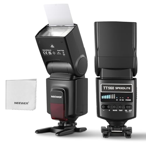 NEEWER TT560 Flash Speedlite Compatible avec Canon Sony Nikon Panasonic Olympus Pentax et Autres DSLR, éclairage de Studio, Appareil Photo Numérique, avec Griffe Porte-accessoire Standard
