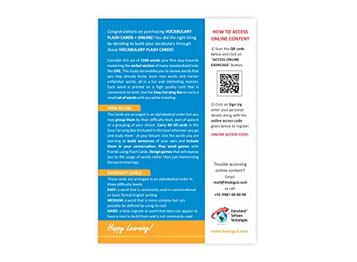 1500 Vocabulary Flash Cards + Online For Gre Gmat Toefl Sat Ielts Cat - High Quality Vocabulary Flash Cards + 50 Online Exercises - English Language ... - Synonyms, Antonyms, Usage And More..... #TOP4