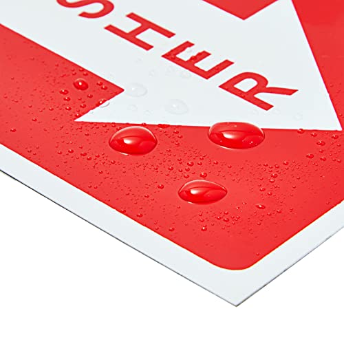 4 Pack Aluminum Fire Extinguisher Signs Stickers for Office, Retail, Restaurants (3.9 x 11.75 in)