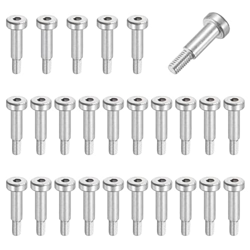 MECCANIXITY 26Pcs 304 Stainless Steel Shoulder Bolt 5mm Dia 14mm L M4x0.7