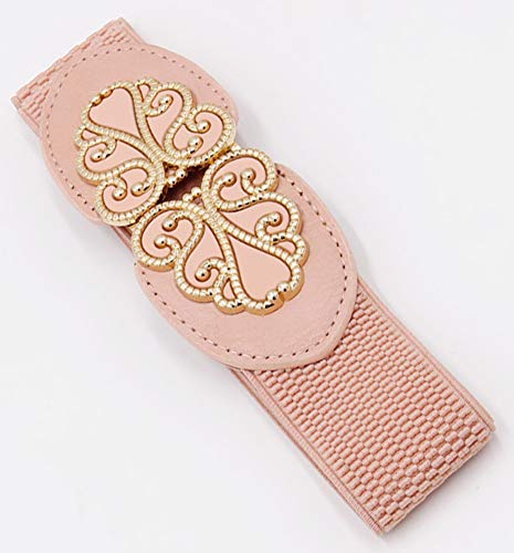 X&F Women's Elastic PU Wide Dress Belt Girls Decorative Stretch Cinch2